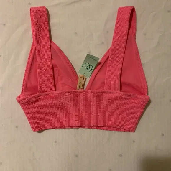 Pink Ribbed Bralette - Picture 2 of 3